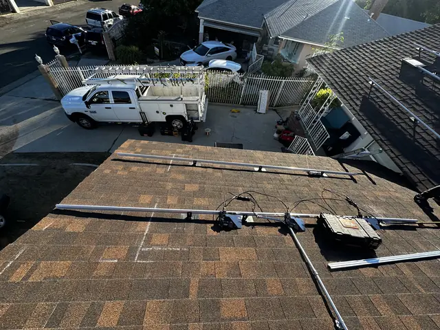 Finished rooftop solar panels on a Sylmar home