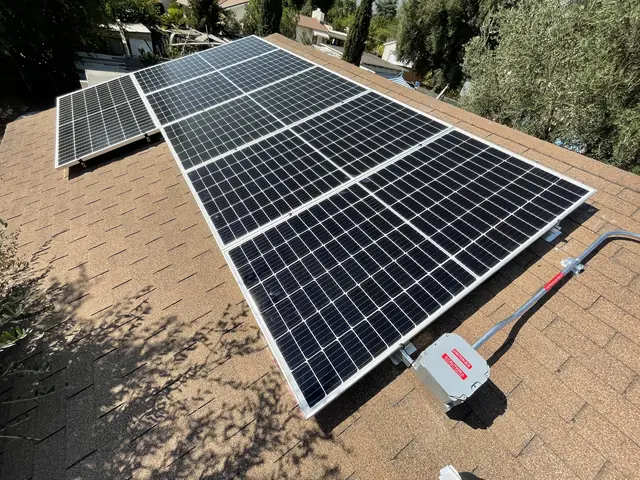 Completed residential solar project in Sylmar, CA