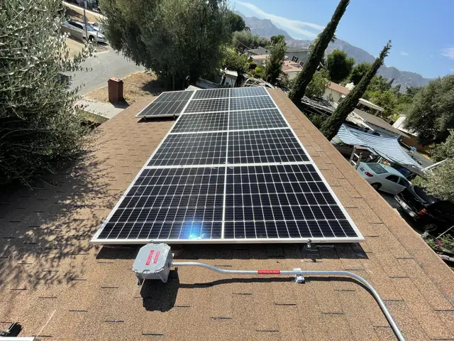 Finished rooftop solar panels on a Sylmar home