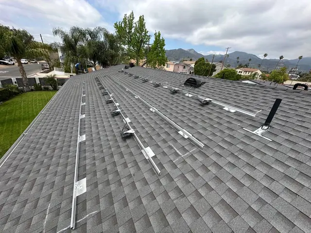 Finished rooftop solar panels on a Sylmar home