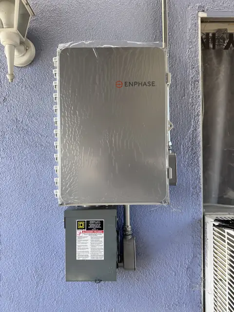 Solar panel mounting detail on a rooftop in Sylmar, CA