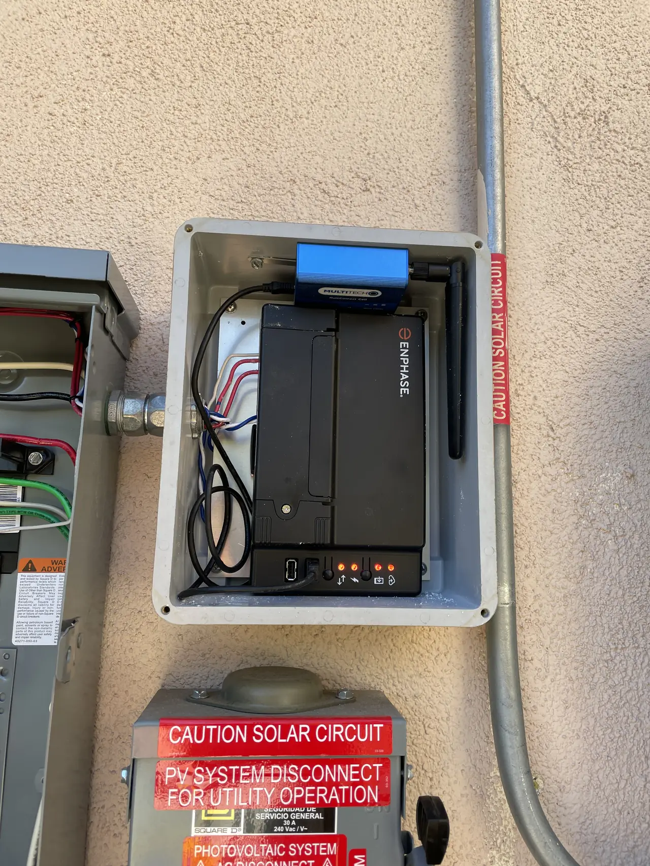 Monitoring gateway installed in an enclosure on an exterior wall, Sylmar