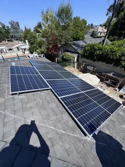 Solar array close-up in Tarzana, CA