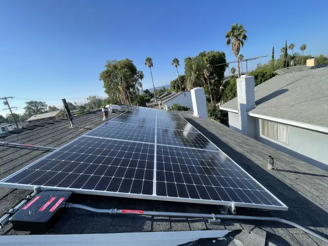 Finished rooftop solar panels on a Tarzana home