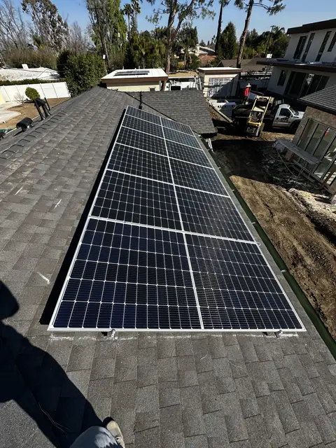 Solar array close-up in Tarzana, CA