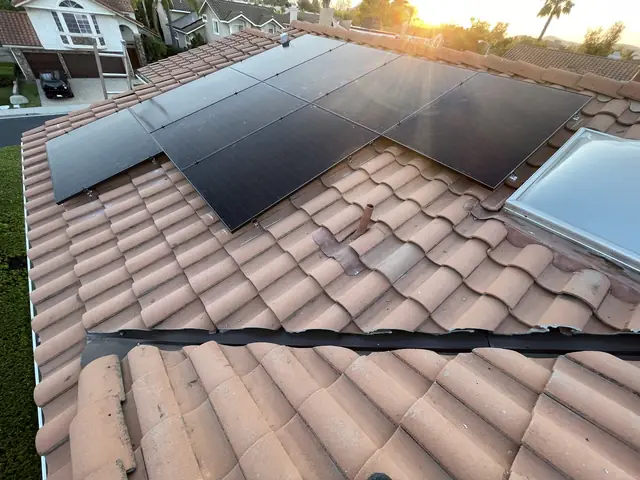 Solar array close-up in Thousand Oaks, CA