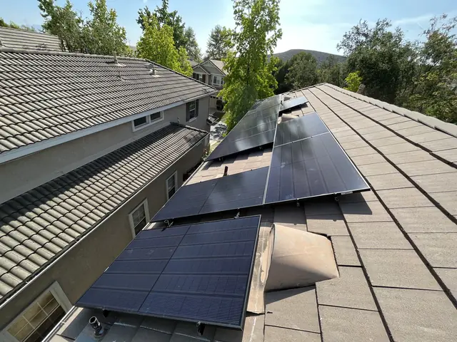 solar panel array on a tile roof in Thousand Oaks, CA