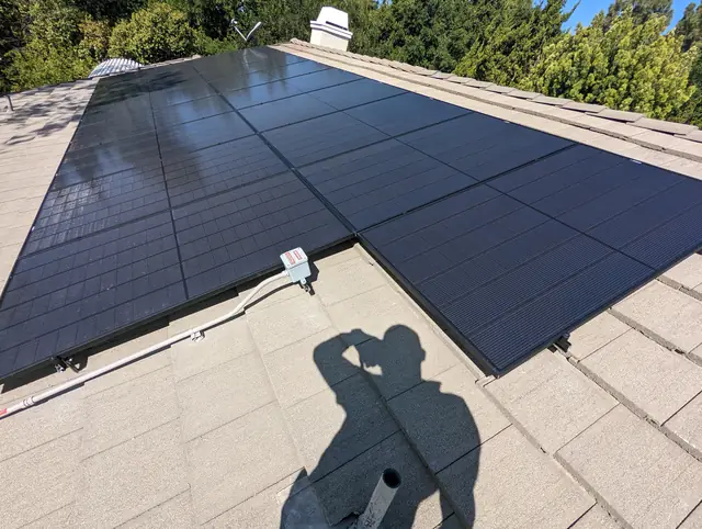 Finished rooftop solar panels on a Thousand Oaks home