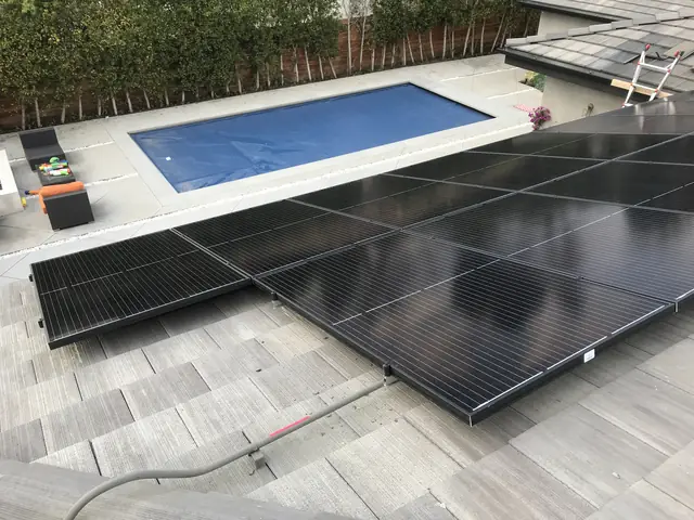 Solar array close-up in Van Nuys, CA