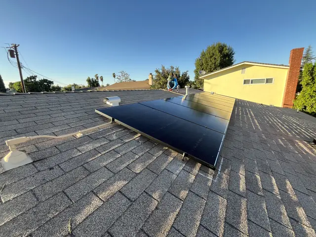 Solar array close-up in Van Nuys, CA