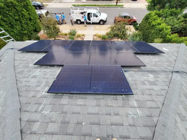 Solar array close-up in Van Nuys, CA