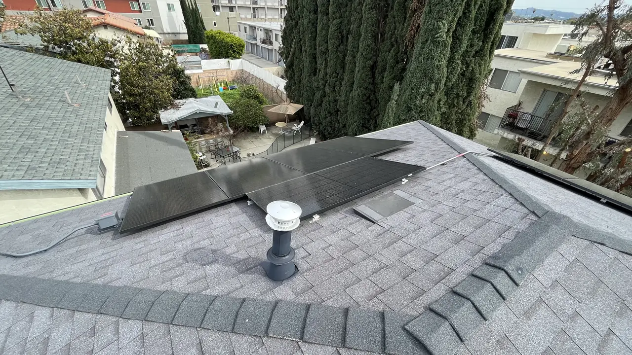 Completed residential solar project in Van Nuys, CA