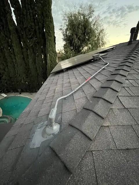 Finished rooftop solar panels on a Van Nuys home