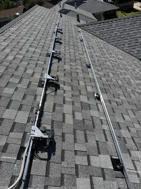 solar panel array on a composition shingle roof in Van Nuys, CA