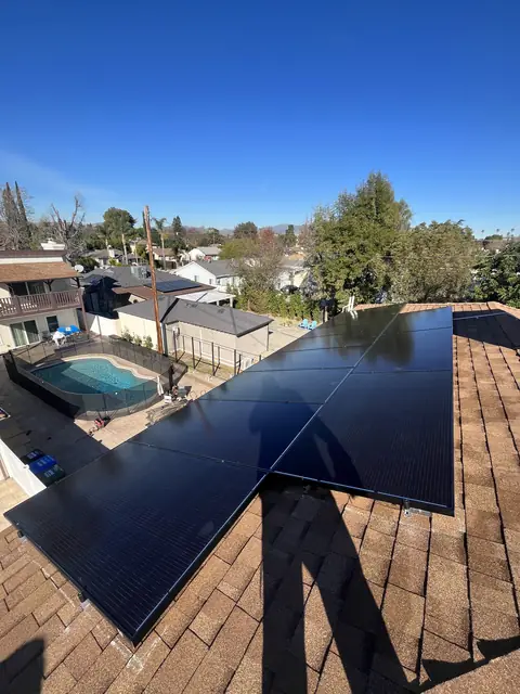 Completed residential solar project in Van Nuys, CA