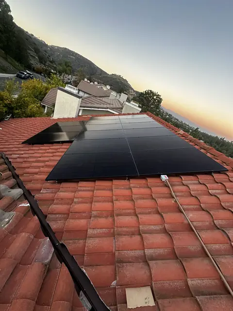 Solar array close-up in West Hills, CA