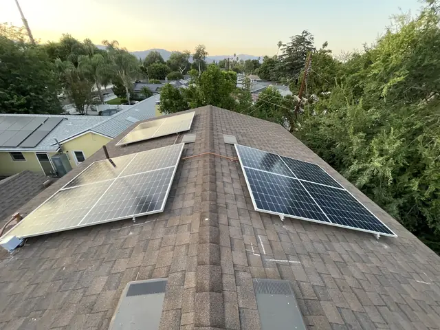 2.58 kW solar panel array on a composition shingle roof in West Hills, CA