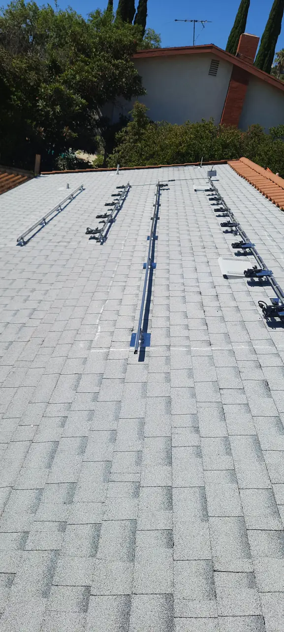 Finished rooftop solar panels on a West Hills home