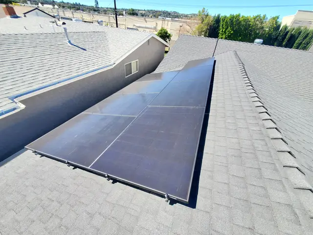 Completed residential solar project in West Hills, CA
