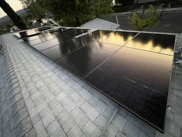 Solar array close-up in West Hills, CA