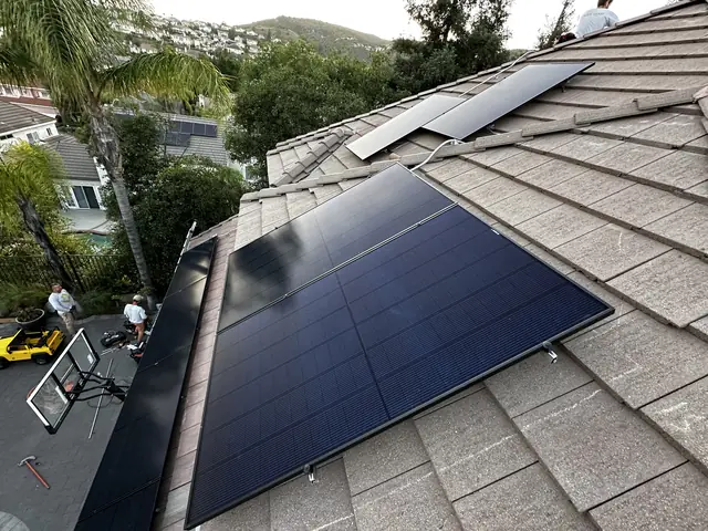 Solar array close-up in West Hills, CA