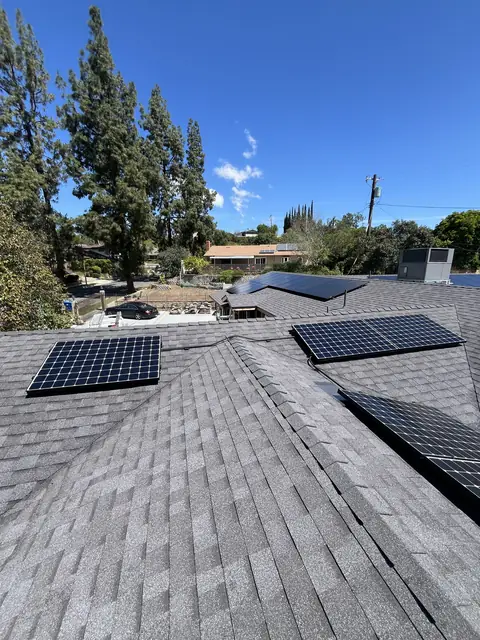 Solar array close-up in West Hills, CA