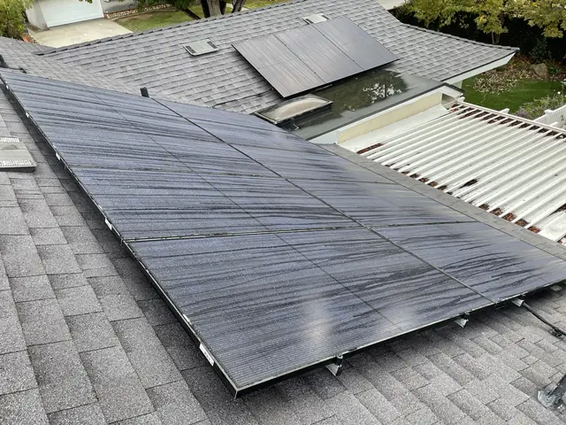 Solar array close-up in West Hills, CA