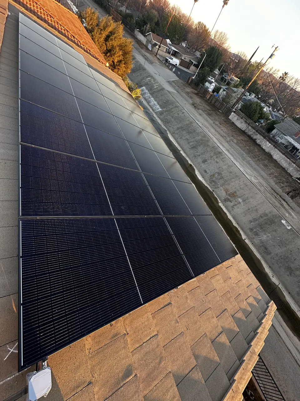 Completed residential solar project in West Hills, CA