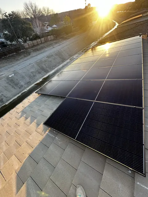 Solar array close-up in West Hills, CA