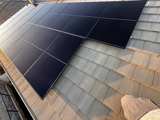 Finished rooftop solar panels on a West Hills home