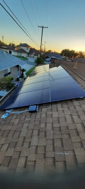 Completed residential solar project in Whittier, CA