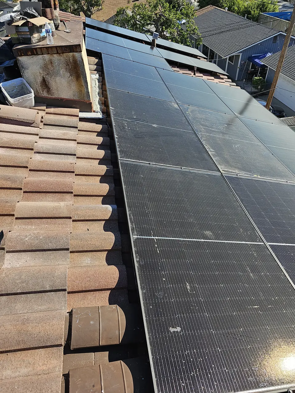 21.84 kW solar panel array on a tile roof in Whittier, CA