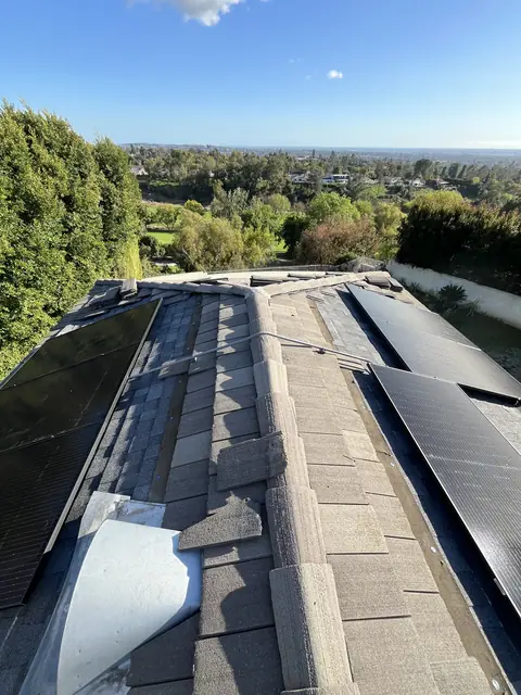 Solar array close-up in Whittier, CA
