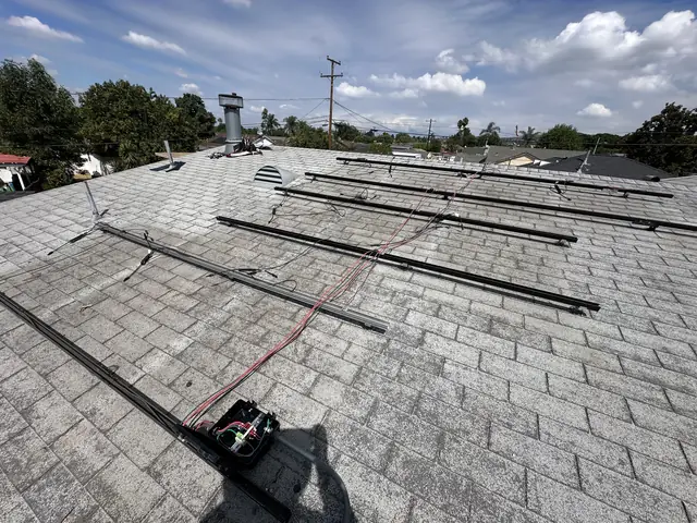 Solar array close-up in Whittier, CA