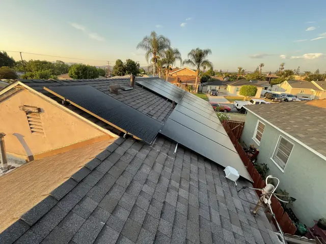 Completed residential solar project in Whittier, CA