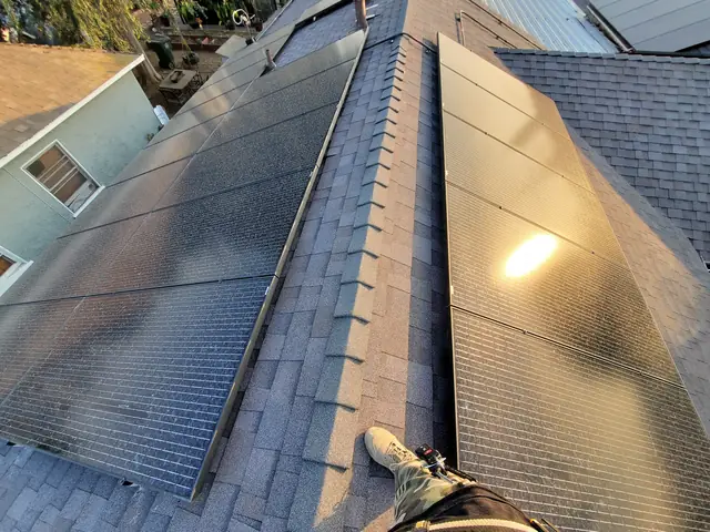Solar array close-up in Whittier, CA