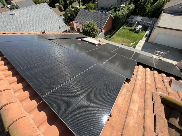 Solar array close-up in Whittier, CA
