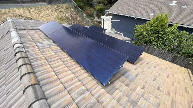 Solar array close-up in Woodland Hills, CA