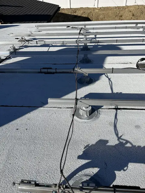 solar panel array on a rooftop in Woodland Hills, CA